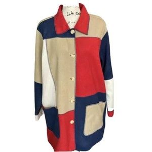 Vintage Blairs Women’s s Color Block Button Front Jacket With Pockets XL